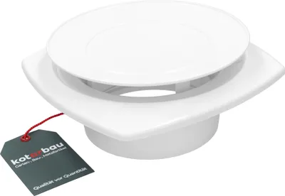 Immagine prodotto di KOTARBAU® Valvola a disco tonda per attacco tubo Ø 125mm Bianco Anemostat Valvola a disco per aria di scarico Griglia di ventilazione Valvola a soffitto Diffusore in plastica a soffitto Aria di scarico Valvole di ventilazione Coprire la parete di uscita Soffitti Dif
