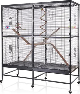 Produktbild von Nagerkäfig Sevilla 150 antik-platinum mit Holzkit von Montana Cages