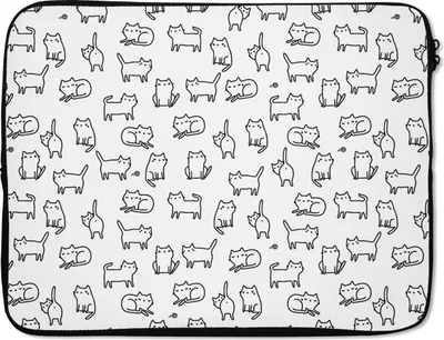 Produktbild von MuchoWow® Laptop Hülle 15 Zoll Mädchen - Katze - Muster - Mädchen - Kinder - Kinder Laptoptasche - Laptoptasche - Sleeve - Rundum-Schutz