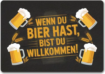 Produktbild von Wenn du Bier hast, bist du willkommen! Bierkrüge Fußmatte in 35x50 cm ohne Rand