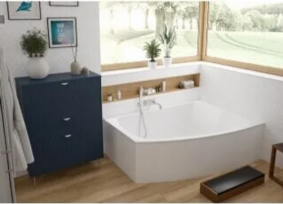 Produktbild von Hoesch Largo Trapezbadewanne asymmetrisch 1800 x 1300 mm rechts weiß - 3693.010
