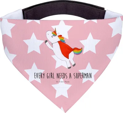 Produktbild von Mr. & Mrs. Panda Bandana Einhorn Super - Rot Pastell - Geschenk, Held, Traummann, Hundehalstuch, Halstuch Für Hunde, Hund, Unicorn, Freundin, Dreieckstuch, Einhörner