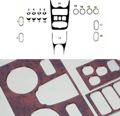 Obrázek produktu pro Interiér dekor kokpit pro Dacia Duster 2010-2012 vzhled dřeva 18x
