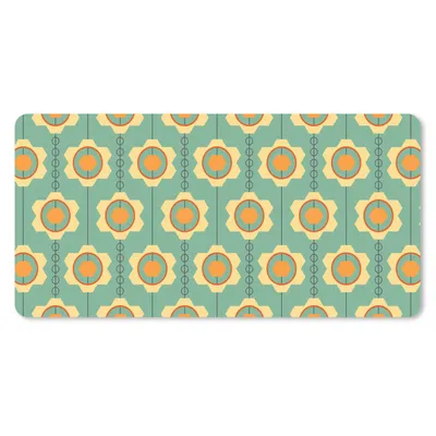 Produktbild von MuchoWow® Mauspad Mousepad Sonnenblume - Muster - Zahnräder - Retro 60x30 cm - Mousepads - Maus Mat - Pad - Mausunterlage - Nachhaltig