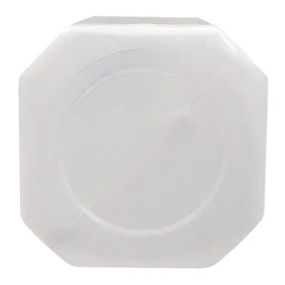 The top view of a white plastic storage container.
