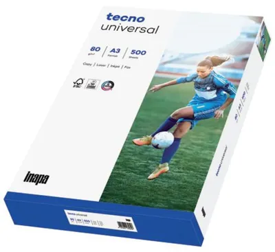 Produktbild von 5x TECNO 2100011550 Kopierpapier tecno® universal A3 80 g/qm weiß 500 Blatt