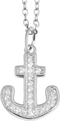 Produktbild von 925/- Echt Silber Anhänger ohne Kette "Darica", Anker mit Zirkoniabesatz, 925/rhodiniert