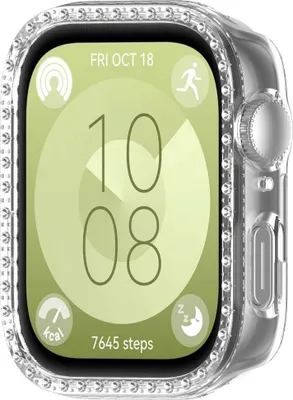 Produktbild von INF Huawei Watch Fit 3 Hülle mit diamantfarbener, hohler PC-Schutzhülle Transparent