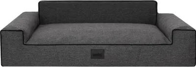 Produktbild von Hobbydog Hundebett GLAMOUR Ökoleinen Schwarz XXL 116x78 cm, Orthopädisch für große Hunderassen, Abnehmbarer Bezug, Maschinenwaschbar 30°C