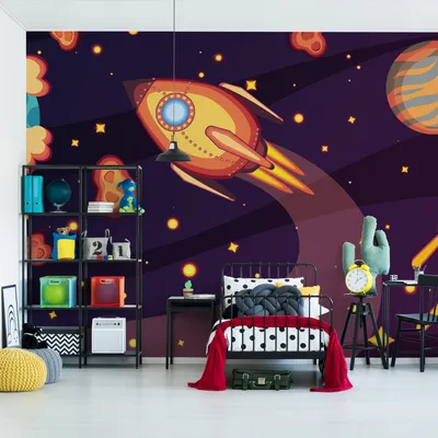 Produktbild von Muralo XXL Vlies FOTOTAPETE RAKETE Space Star Planet (B) 254 cm x (H) 184 cm Tapete Wandtapete WOHNZIMMER SCHLAFZIMMER 4807