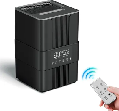 Produktbild von Luftbefeuchter fuer Schlafzimmer, 3,5 l, Kuehlnebel-Luftbefeuchter mit simulierter Flamme, 3 Nebelmodi, automatische Abschaltung, Ultraschall-Luftbefeuchter mit Fernbedienung, fuer Zuhause/grosse Raeume/Babyzimmer