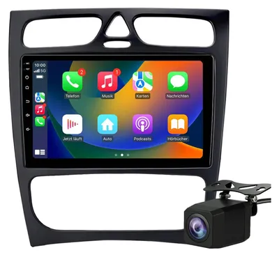 Produktbild von Android Autoradio 9 Zoll 64GB für Mercedes C-Klasse W203 Vorfacelift (2000–2004) mit CarPlay & Android Auto Navigation & Bluetooth