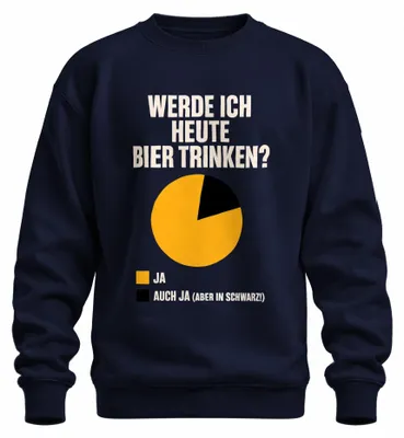 Imagen del producto de ¿Hoy beberé cerveza? Camiseta o sudadera con estampado "Divertido, beber, fiesta, reunión", color azul marino, talla 3XL
