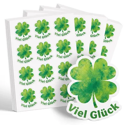 240 Kleeblatt-Sticker 5 cm – Glücksbringer Aufkleber