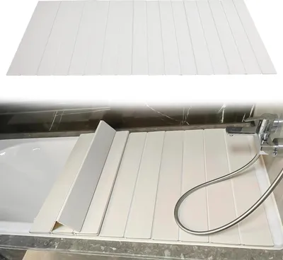 Produktbild von Faltbare Badewannenabdeckung, wasserdicht, staubdicht, Staubschutz, für Badezimm,Spa Erfahrung (Größe: 170cm x 80cm x 0,65 cm)