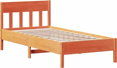 Produktbild von vidaXL Massivholzbett ohne Matratze Wachsbraun 90x190 cm Kiefernholz