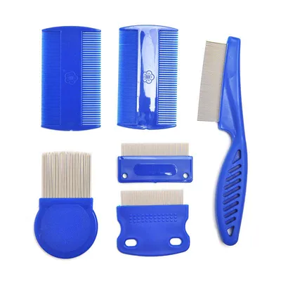 Produktbild von Heikoeco® Flohkamm Set – 6-teiliges Pflegekamm-Set für Hunde, Katzen & Kaninchen, inklusive Tränenfleckenentferner, Edelstahl & robustes Kunststoff, i