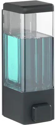 Obrázek produktu pro Dávkovač mýdla na zeď, pro koupelnu a kuchyň, objem 350 ml, plast, černá barva