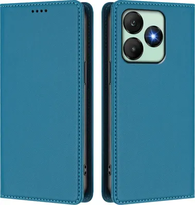Produktbild von Handyhülle für Wiko T20, Kunstleder Klapphülle Stoßfeste Magnetische Hülle mit Ständer Blau
