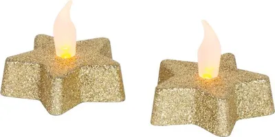 Produktbild von Kerze MagicHome Weihnachten, LED Stern, golden, warmweiß, 5,8x4,8 cm