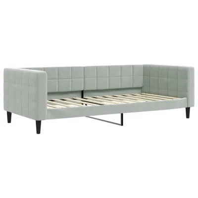 Image de vidaXL Lit de jour gris clair 90x200 cm velours