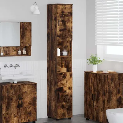 Immagine prodotto di vidaXL Mobile da bagno con porta Rovere fumé 30 x 35 x 192 cm