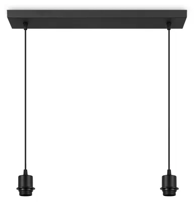 Produktbild von Home Sweet Home Schwarze Metall-Hängeleuchte - 2L - 55/9.5/112.5 cm