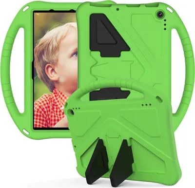 Produktbild von Kinder Hülle für Amazon Fire HD 10 2023, Eva Leichte Stoßfeste Ständer, Kids Griff Schutzhülle Grün