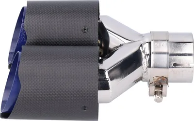 Image de Universelle Doppelauspuffrohrspitze YShape Tail Throat Matte Carbon Fiber Stainless Steel