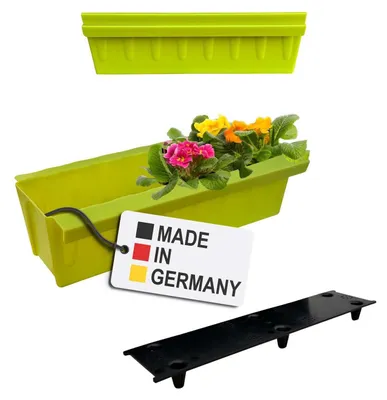 Image de BURI 2 inserts de jardinières pour palettes Euro avec tapis d'arrosage | avec système de suspension à accrocher | 37,3cm vert clair | jardinière pour palette Euro | jardinière de balcon | pot de fleurs | extrêmement stable