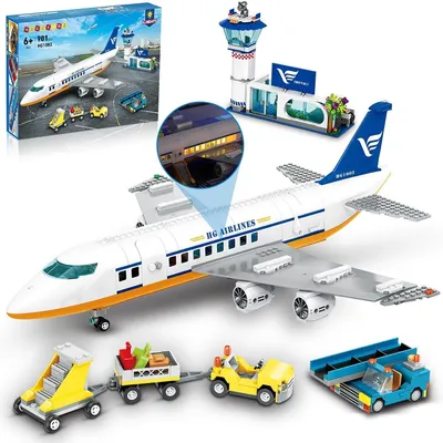 Produktbild von Flugzeug Bauspielzeug Set mit LED Licht für Kinder ab 6 Jahren