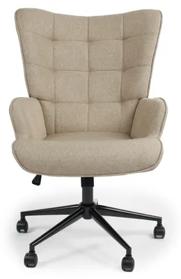 Image de MENZZO Fauteuil de bureau moderne à haut dossier Florelo Tissu Taupe clair