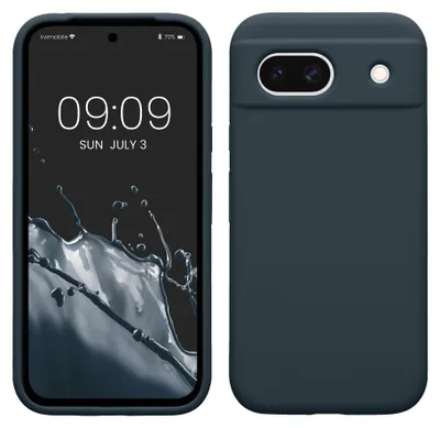 Produktbild von kwmobile Handyhülle für Google Pixel 8a Hülle, für Pixel 8a Case - Hülle Silikon - kabelloses Laden - Dunkler Schiefer