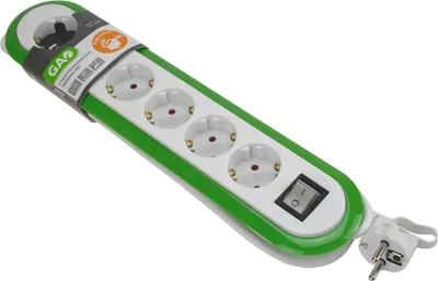 Produktbild von GAO Steckdosenleiste mit Schalter 6 fach Mehrfachsteckdose Meridian Line grün