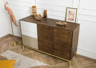 Produktbild von MASSIVMOEBEL24 Kommode Mango 134x45x85 braun geölt CHICAGO #107