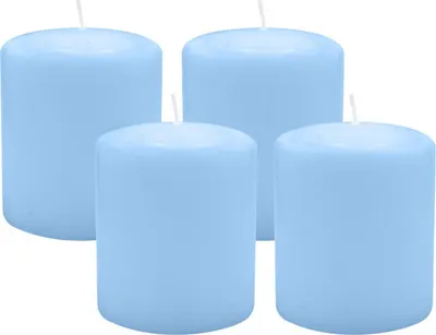 Produktbild von 4er Set Adventskranzkerzen Blue Bell Hellblau Ø 100 x 120 mm