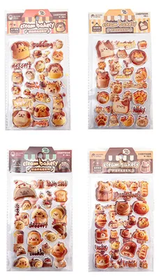 Image de Sticker-Set mit koreanischen Bäckerei-Motiven - 12-teilig - Für Scrapbook, Tagebuch und Journaling