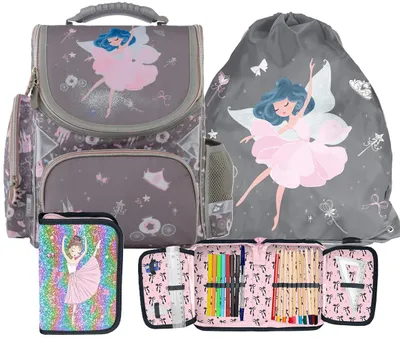 Immagine prodotto di Zaino Ballerina Ergonomico Set zaino scolastico in 3 pezzi Zaino Ballerina