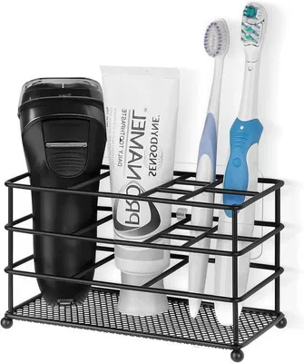 Produktbild von Antislip-Wandhalter für Zahnputzstangen - Organizer - 1 Stück - Schwarz