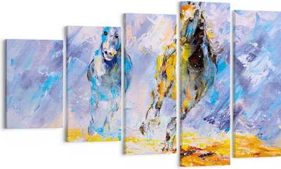 Produktbild von Bild auf Leinwand - Leinwandbild - Pferd Natur Tier - 100x60cm - Wand Bild - Wanddeko - Wandbilder - Leinwanddruck - Bilder - Kunstdruck - Wanddekoration - Leinwand bilder - Wandkunst - EG100x60-3434