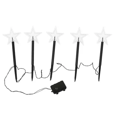 Obrázok produktu pre Jopassy 5x záhradná zástrčka hviezda 23cm teplá biela 6/18h časovač 1,6m svetelné tyčinky, LED záhradné svetlá hviezda svetlá vianočná dekorácia vonkajšia záhrada vodotesná, vianočné svetlá dekorácie