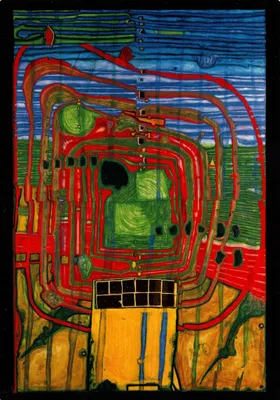Produktbild von Kunstkarte Hundertwasser "Hommage au Tachisme"