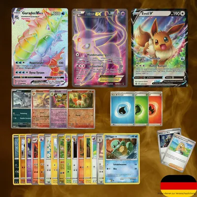 Set Da 20 Carte Pokémon Rare - Tedesco - Ideale Per Collezione E Gioco - Senza Doppioni - 5
