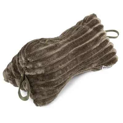 Immagine prodotto di Cuscino H&F con osso da lettura 37x17 cm | cuscino da collo e cuscino per divano, letto e viaggio | lavabile, in Similcuoio scamosciata verde oliva