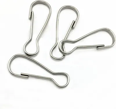 Produktbild von INF Lanyardhaken Lanyardclips Karabinerhaken 100er Pack Silber 5.5 cm