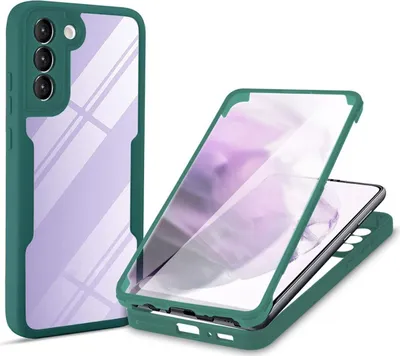 Produktbild von König Design Hülle kompatibel mit Samsung Galaxy S22 5G Kunststoff Full Cover Handyhülle - Case Grün