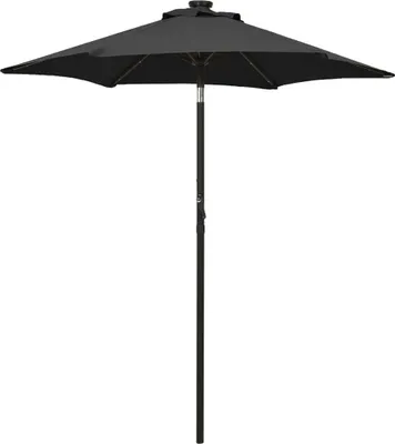 Zdjęcie produktu dla Parasol ogrodowy z LED, czarny, 200x211 cm, aluminium