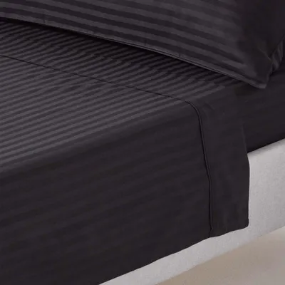 Produktbild von HOMESCAPES Damast Bettlaken Haustuch schwarz Fadendichte 330 240 x 275 cm