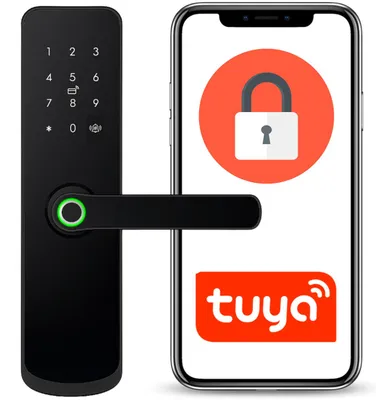 Produktbild von Elektronischer Türgriff A260 50/72 Tuya Smart Schwarz, KI-generiertes Bild