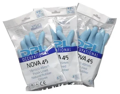 Produktbild von Haushaltshandschuhe Latex, Blau, Gr. L | Packung (12 Stück)